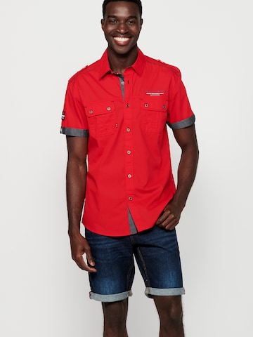 KOROSHI Regular fit Button Up Shirt in Red