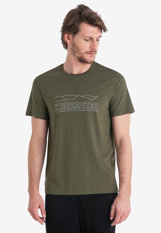 T-Shirt fonctionnel 'Central Classic Story' ICEBREAKER en vert : devant