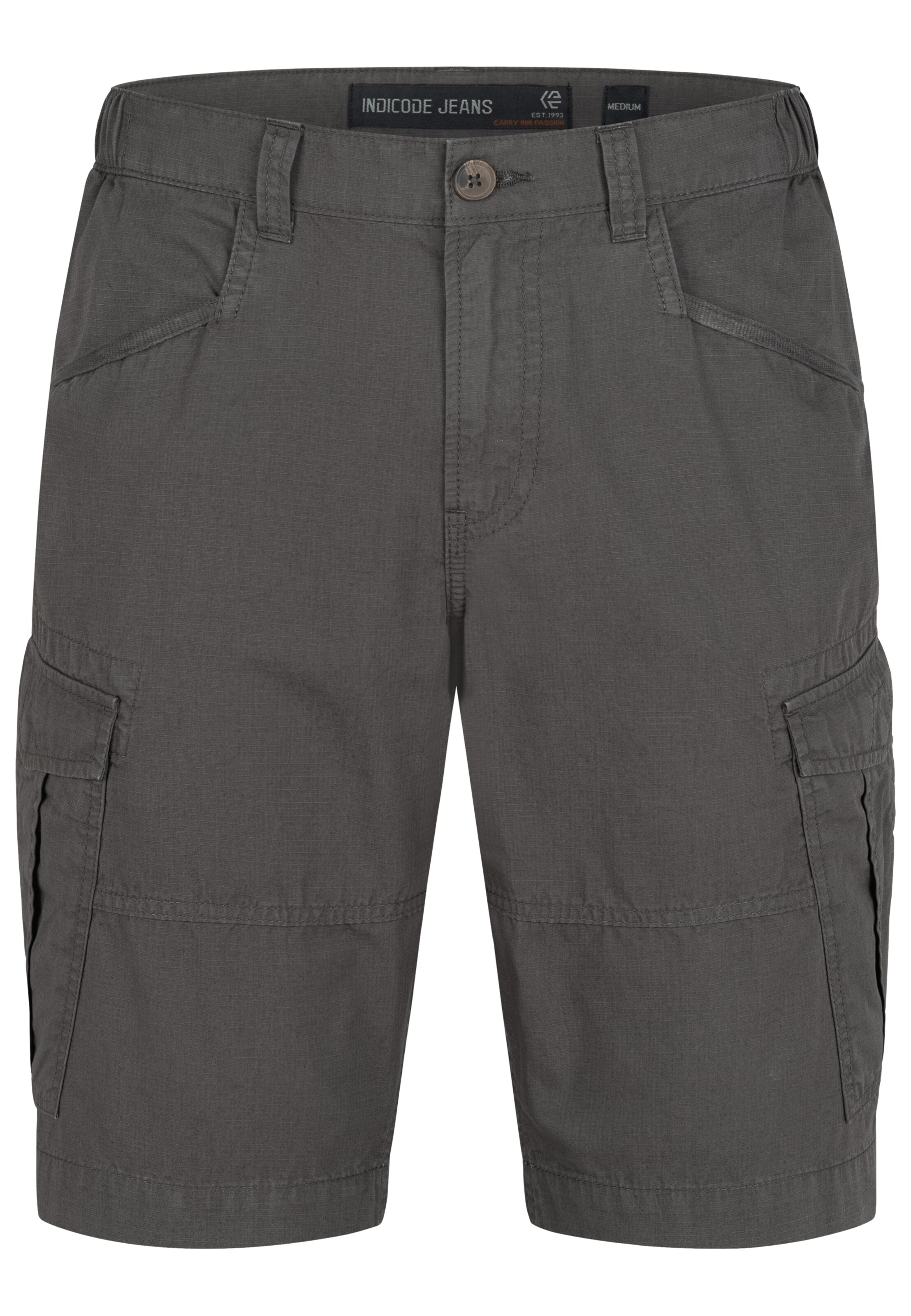INDICODE JEANS Shorts 'Dreier' in Grau: Vorderseite