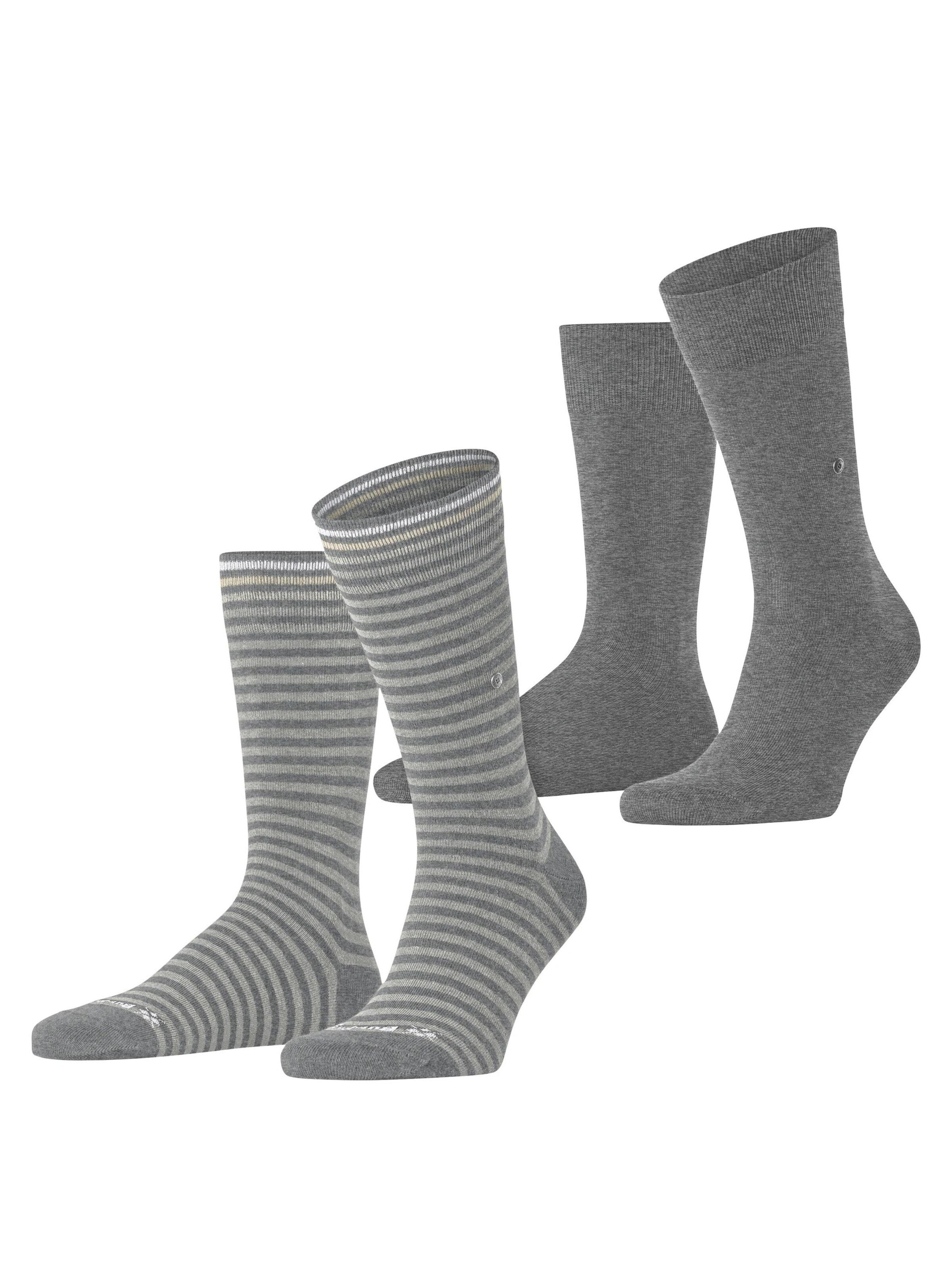 BURLINGTON Socken 'Everyday Stripe 2-Pack'‌‌‌‌‌‌‌ in Grau: Vorderseite
