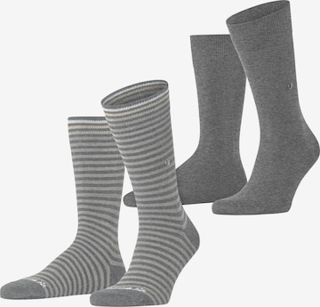 BURLINGTON Socken 'Everyday Stripe 2-Pack' in Grau: Vorderseite