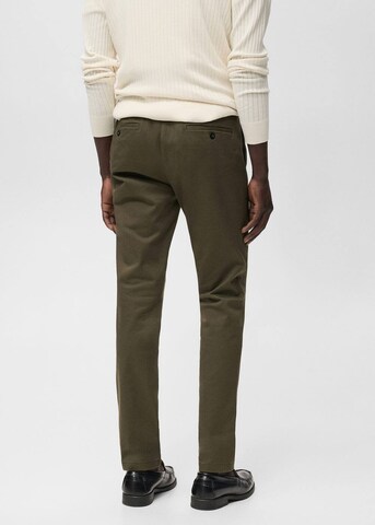 MANGO MAN Slimfit Chinohose 'Barna' in Grün