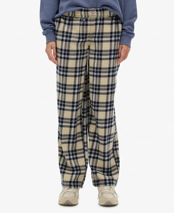 Wide Leg Pantalon Superdry en beige : devant