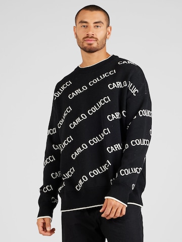 Pull-over Carlo Colucci en noir : devant