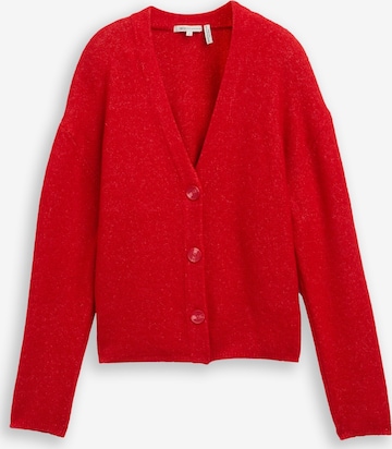 TOM TAILOR DENIM Strickjacke in Rot: Vorderseite