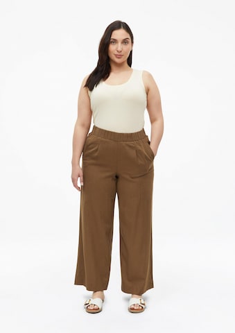 s.Oliver Wide Leg Hose in Braun: Vorderseite