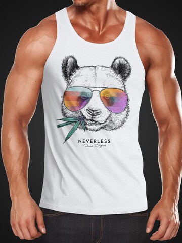 Neverless Shirt 'Panda Bambus' in White