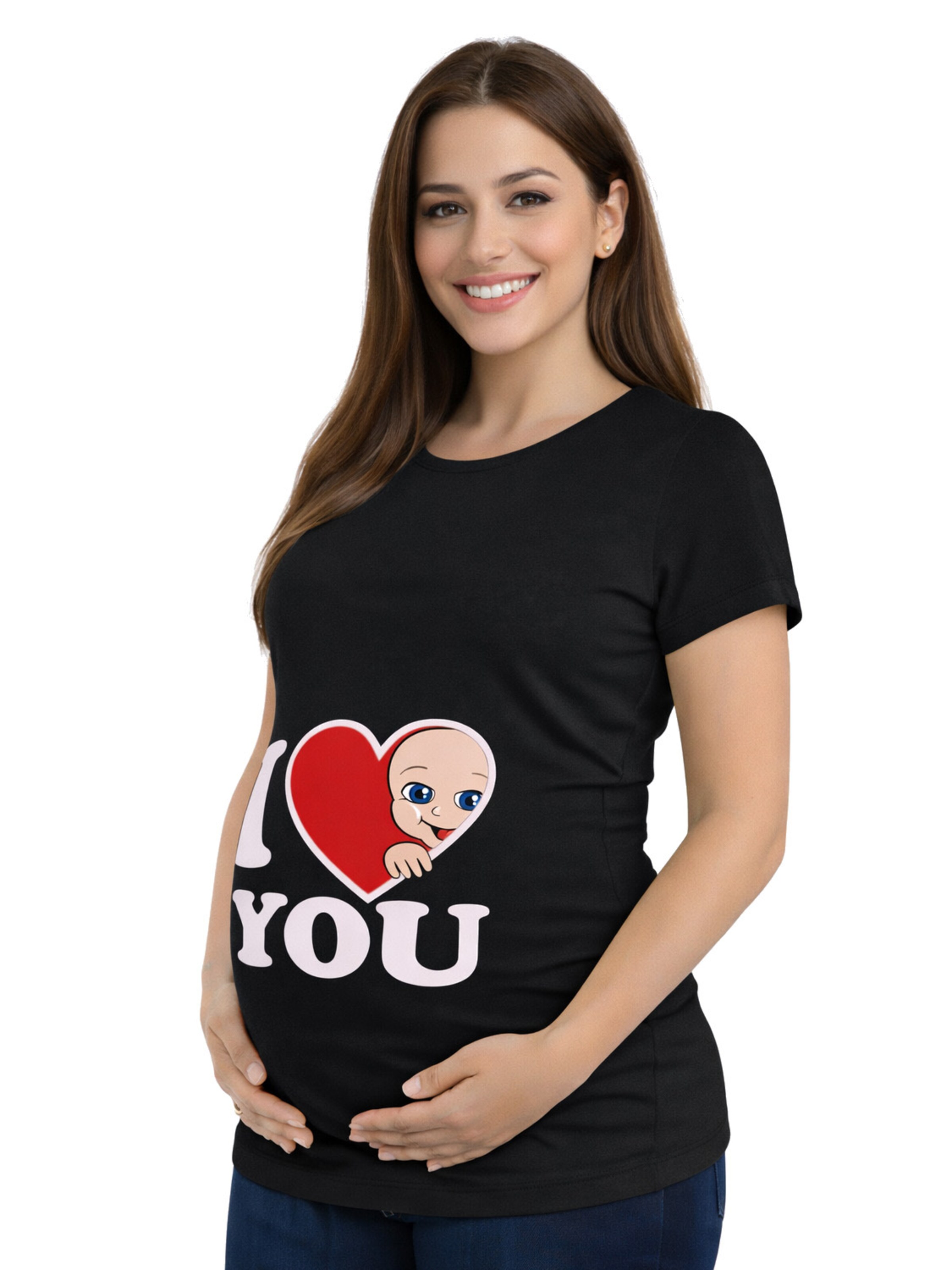 M.M.C. Shirt 'I Love You Umstandsshirt' in Black