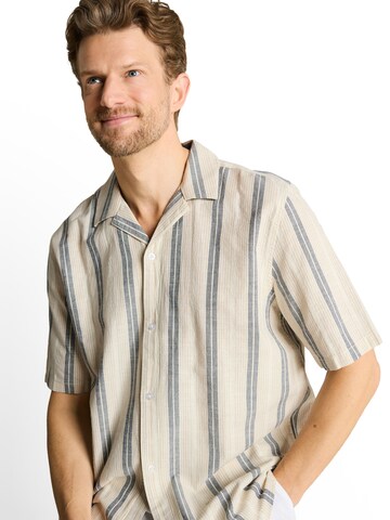 TOM TAILOR Comfort fit Button Up Shirt in Beige