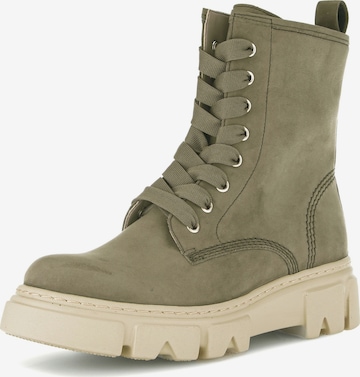 GABOR Lace-Up Ankle Boots in Green: front