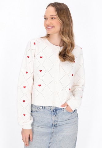 Cardigan MYMO en blanc : devant