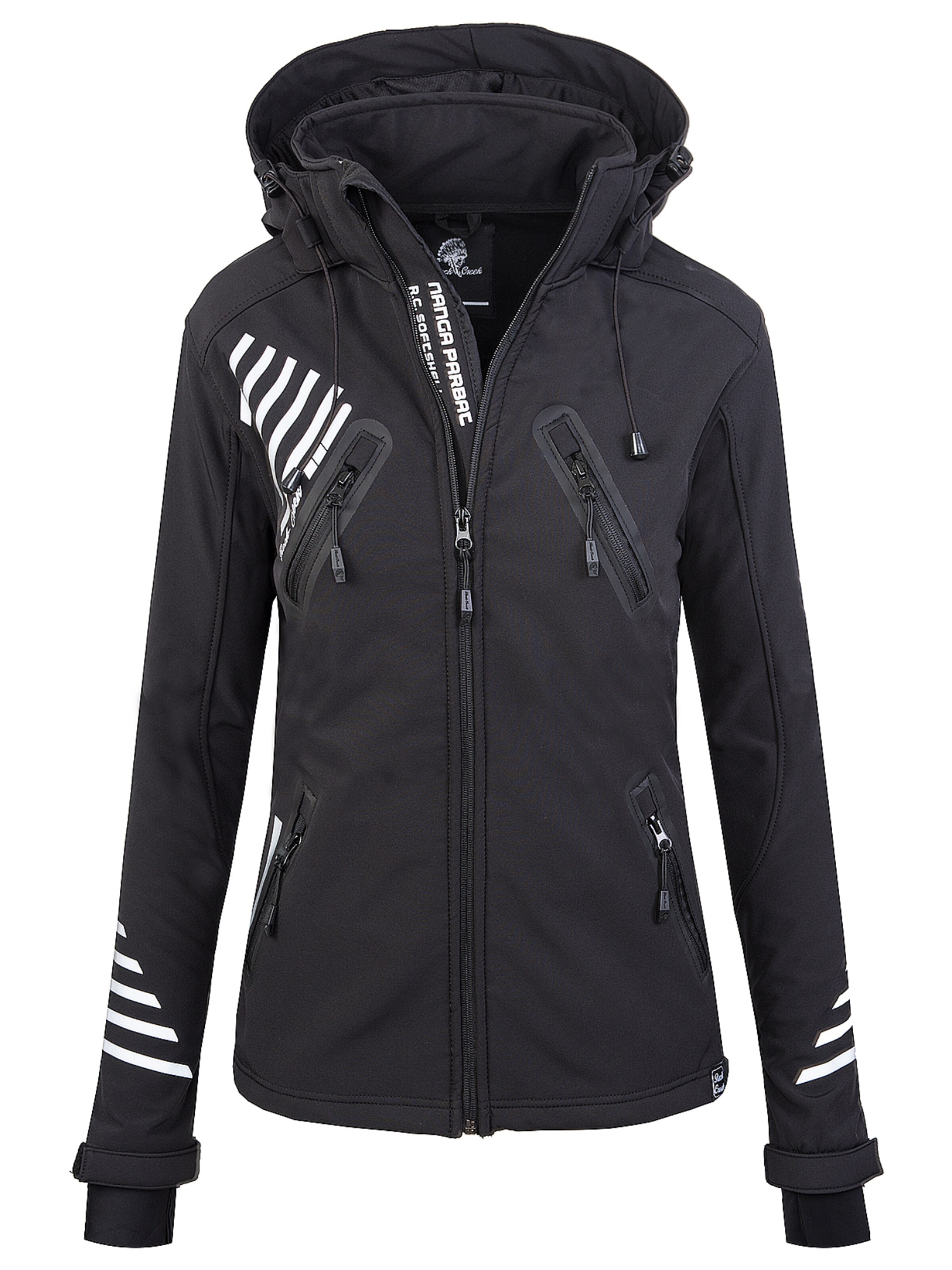 Rock Creek Outdoorjacke in Schwarz: Vorderseite
