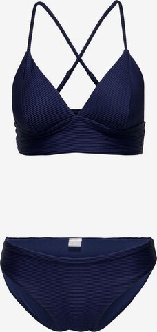 ONLY Triangle Bikini in Blue: front
