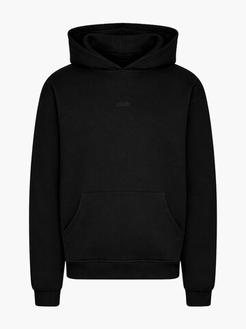 cfab (formerly creamy fabrics) Sweatshirt 'Menswear Relaxed Fit Classic Hoodie' in Zwart: voorkant