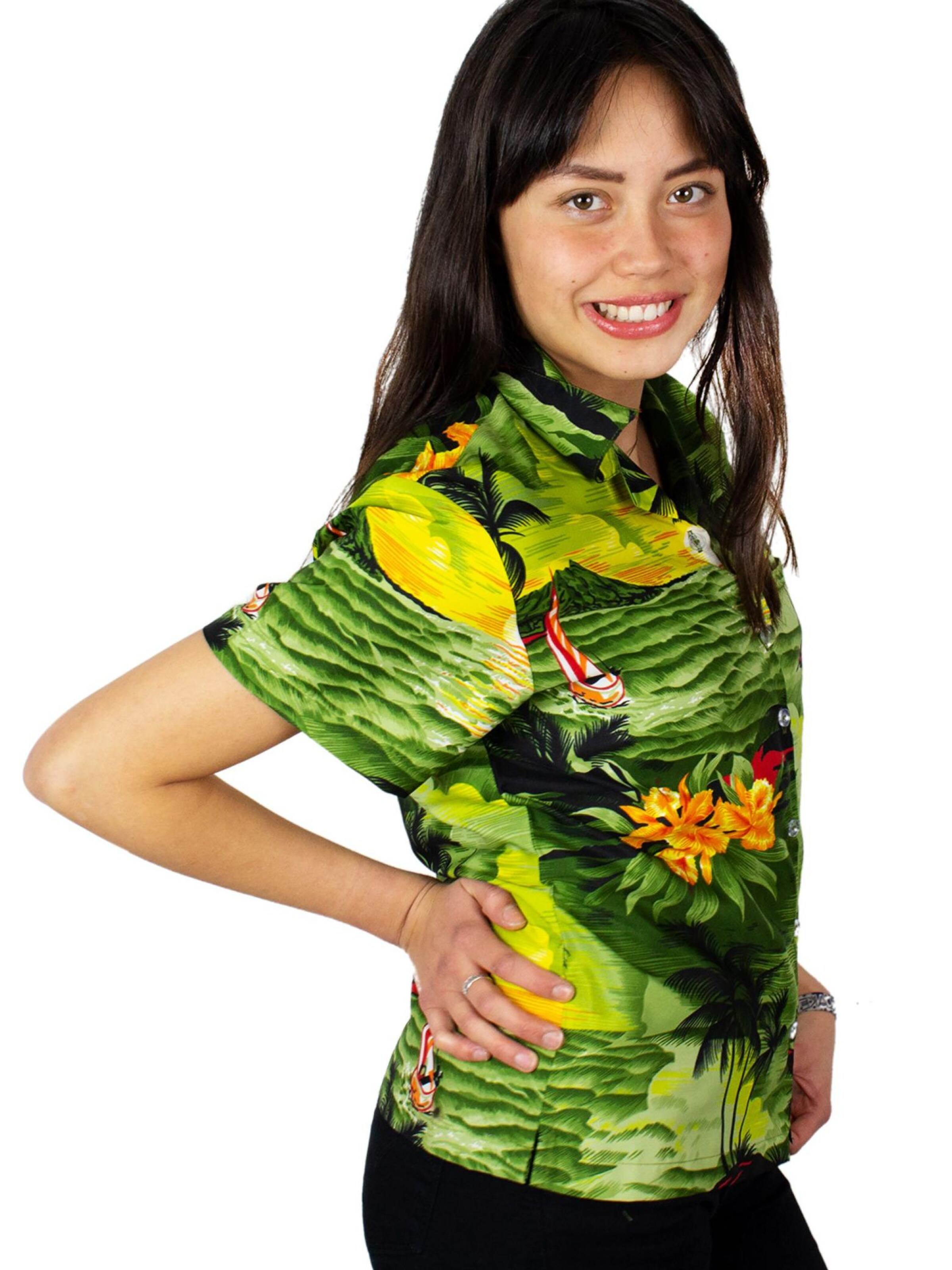 King Kameha Blouse 'Surf' in Green