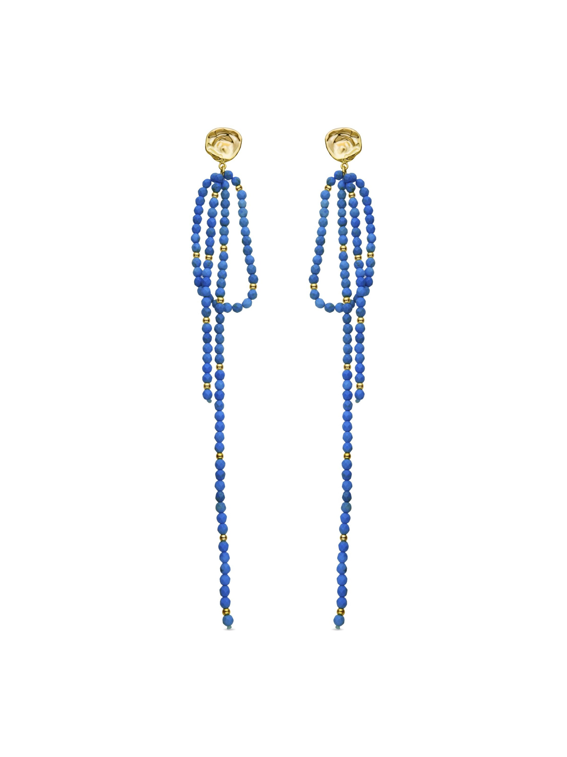 Luxenter Ohrringe 'Fawya'‌‌‌‌‌‌‌‌‌‌ in Blau: Vorderseite