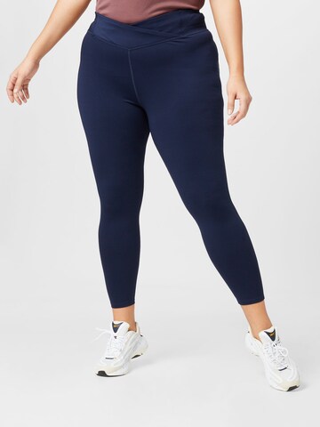 Reebok Skinny Workout Pants 'WOR' in Blue: front