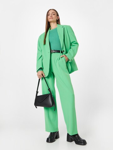 Samsøe Samsøe Regular Pleat-Front Pants 'PAOLA' in Green