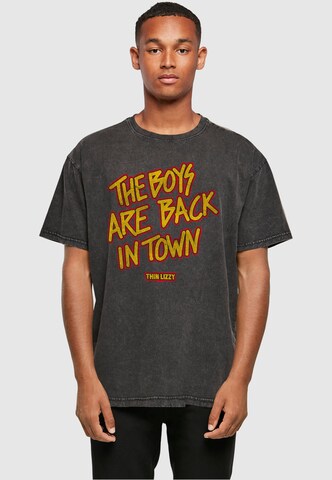 Merchcode Shirt 'Thin Lizzy - The Boys Stacked' in Zwart: voorkant