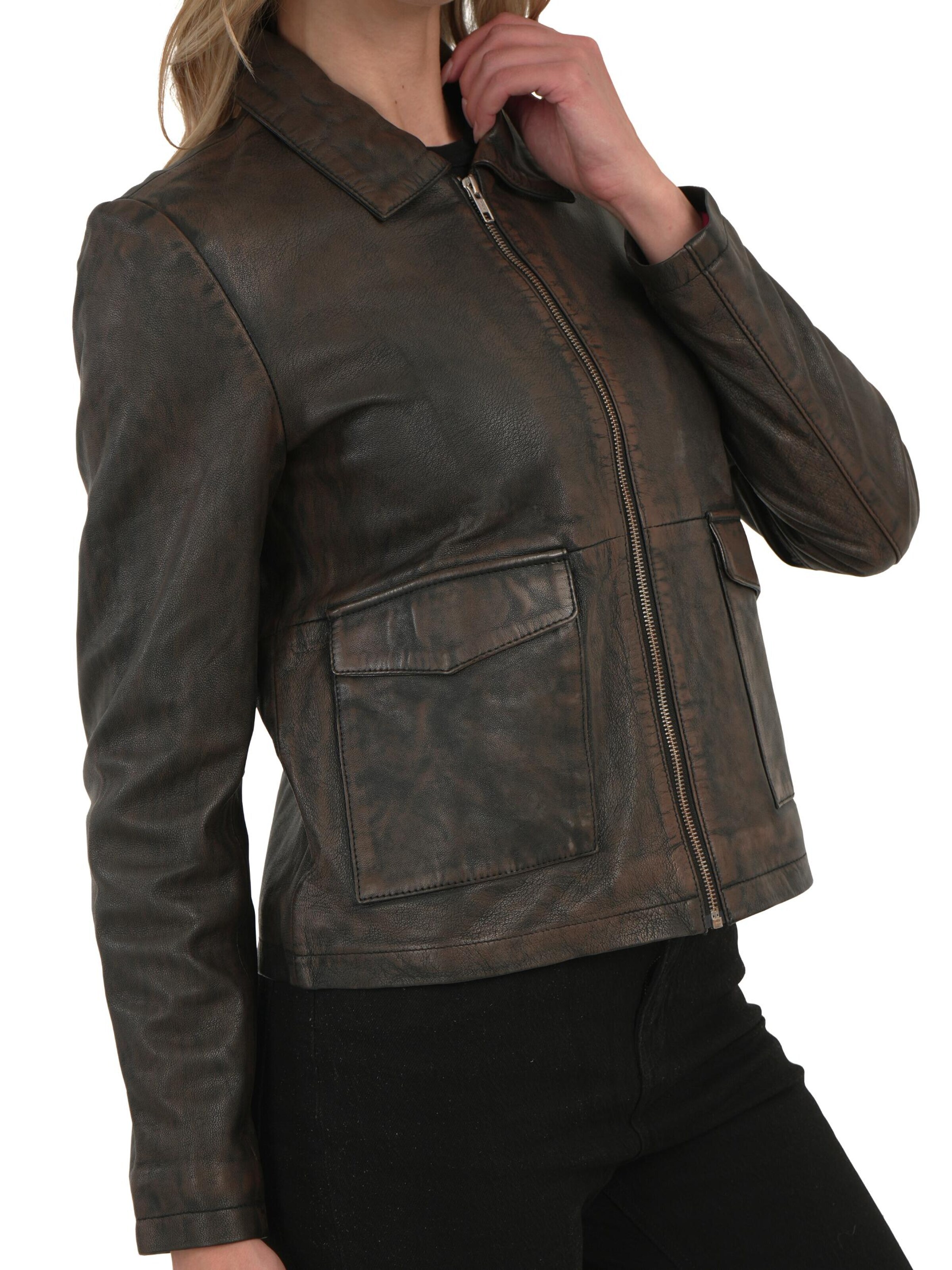 Chic and Clicks - Chaqueta de entretiempo 'Minimal' en marrón