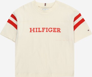 TOMMY HILFIGER Футболка 'Monotype Varsity' в Бежевый: спереди