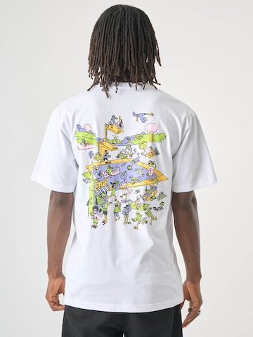 Maglietta 'Freibad' di Cleptomanicx in bianco: frontale