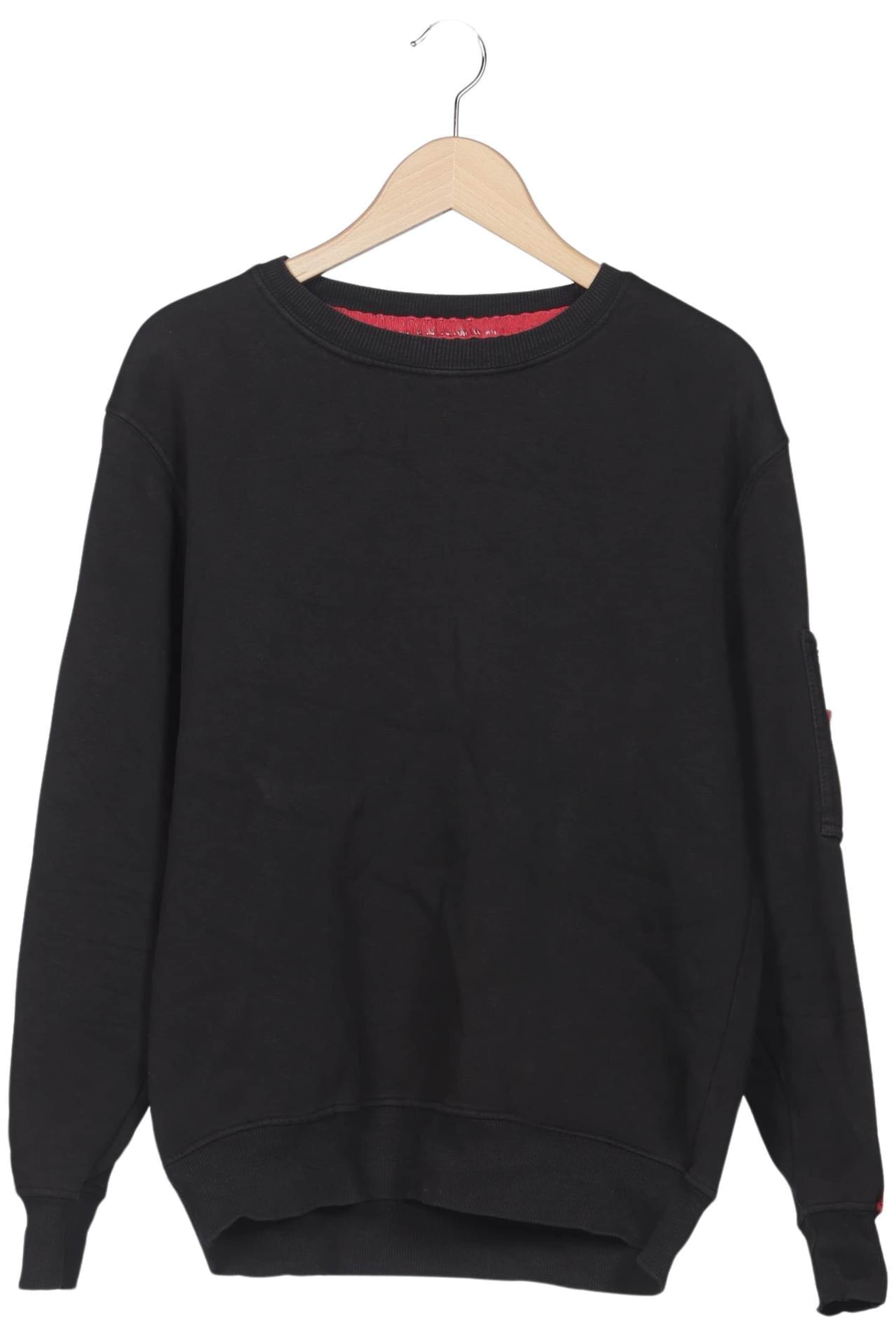 ALPHA INDUSTRIES Sweater M in Schwarz: Vorderseite