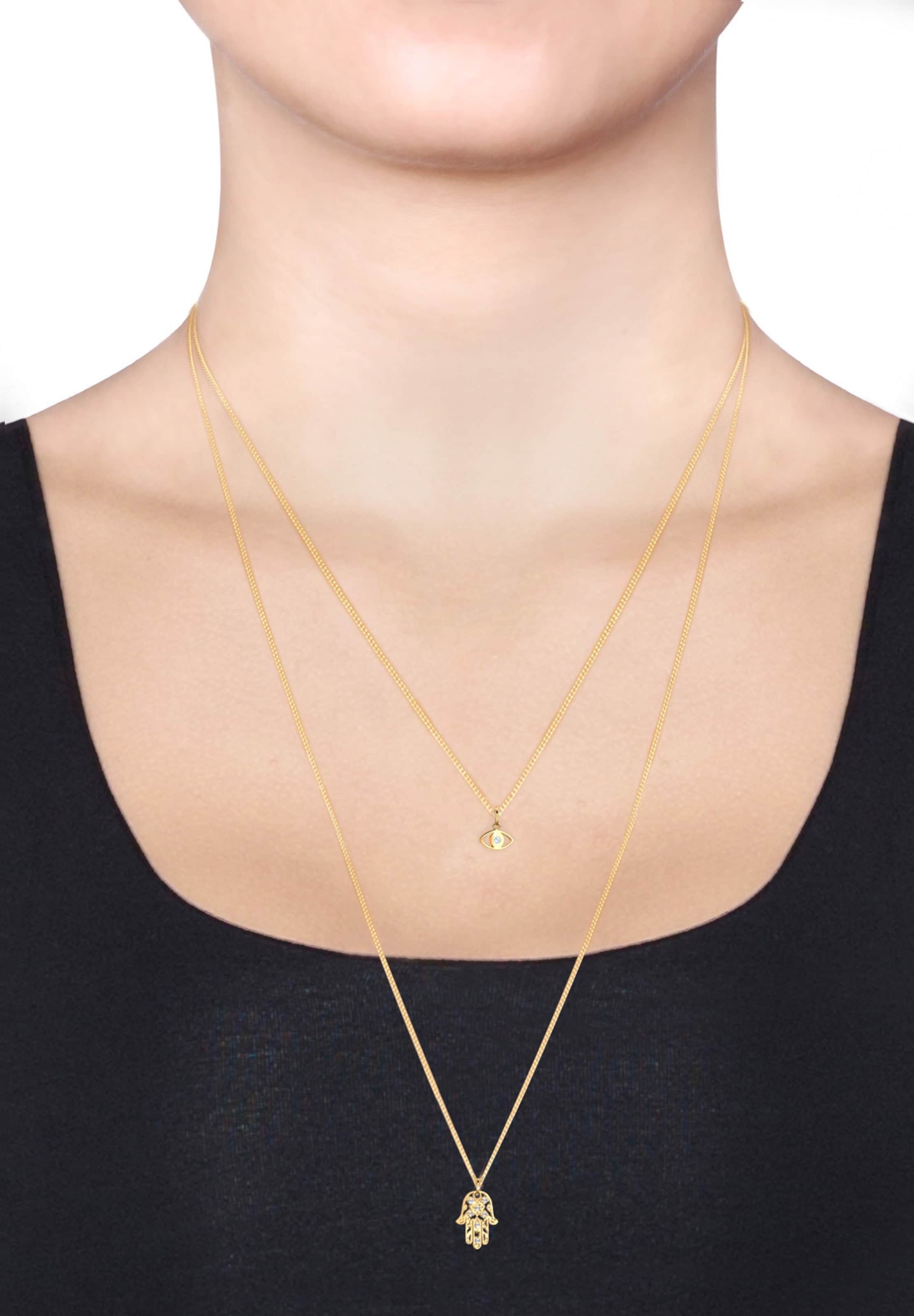 Parure de bijoux 'Evil Eye, Hamsa' ELLI en or