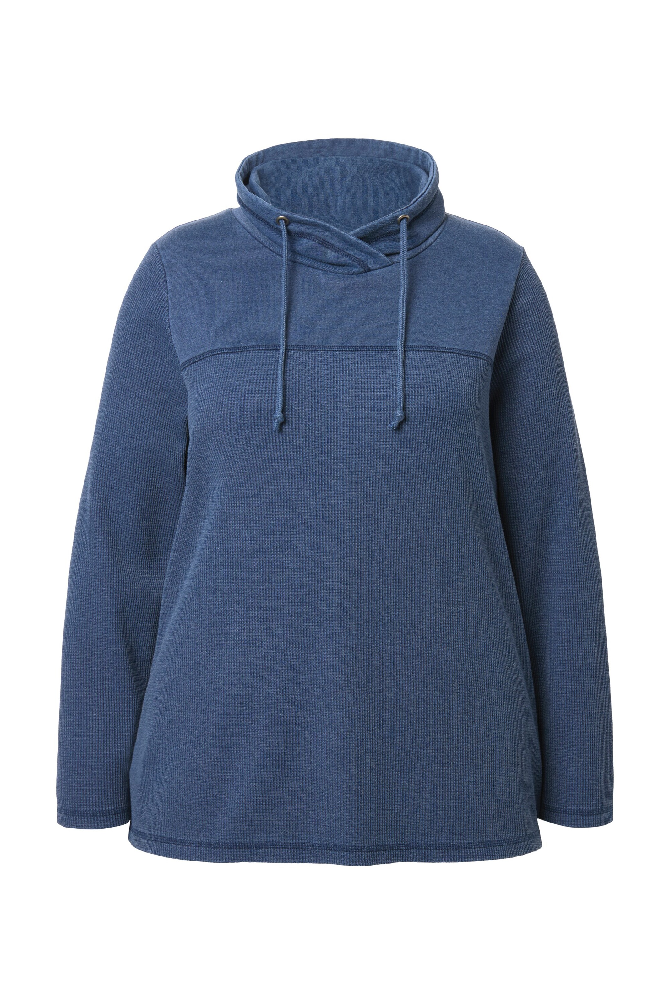 Ulla Popken Sweat-shirt en bleu foncé, Vue avec produit