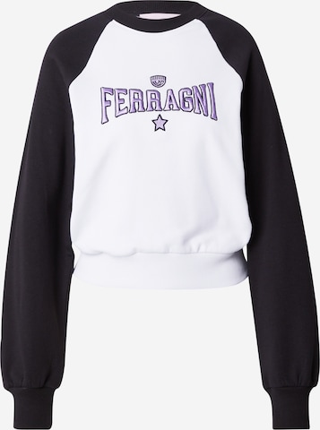 Sweat-shirt Chiara Ferragni en blanc : devant