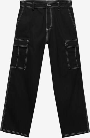 Pull&Bear Wide Leg Hose in Schwarz: predná strana