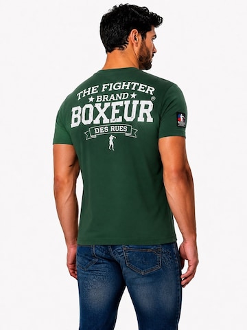 Boxeur des Rues Klederdracht shirt 'Herren T-Shirt Slim Fit Boxeur des Rues, Dunkelgrün, Weißes Logo, Premium-Baumwolle' in Groen