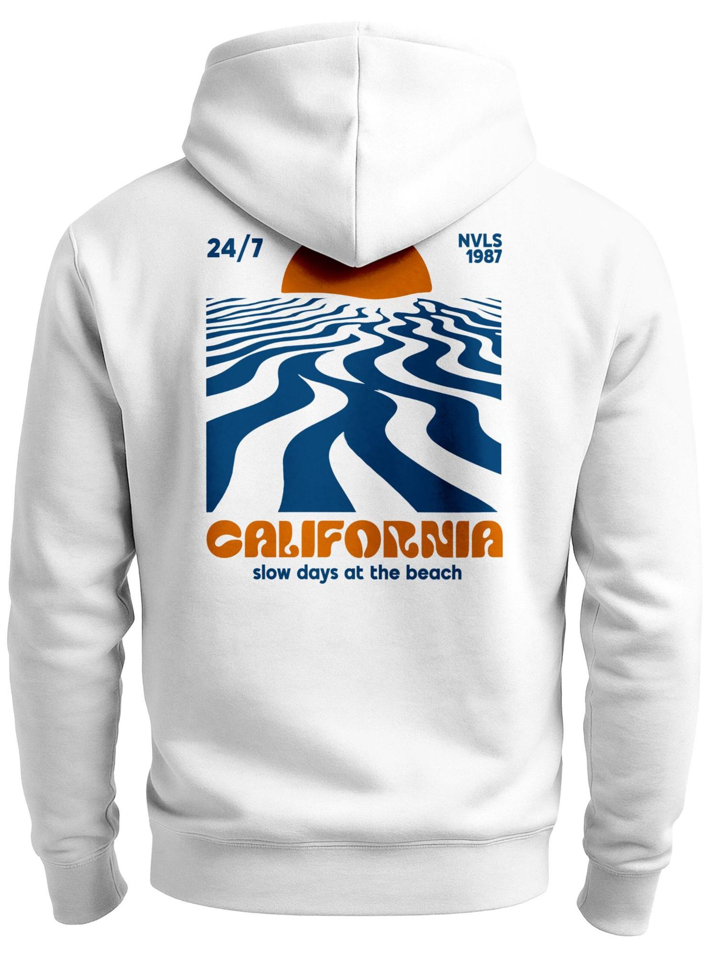 Neverless Zip-Up Hoodie 'California Sunset' in White