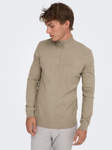 Pull-over 'ONSLoui' Only & Sons en beige