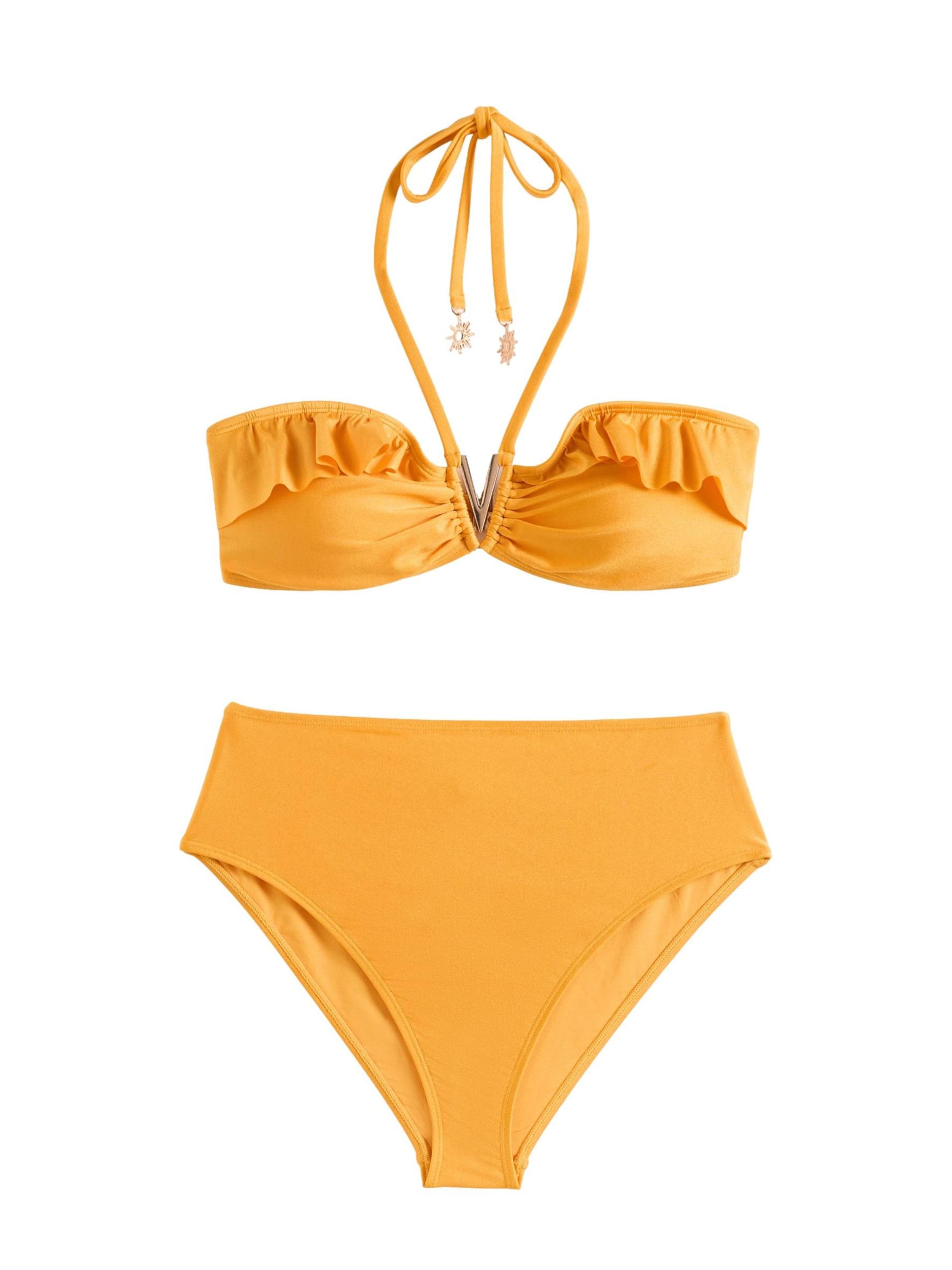 Friends Like These Bandeau Bikini in Oranje: voorkant
