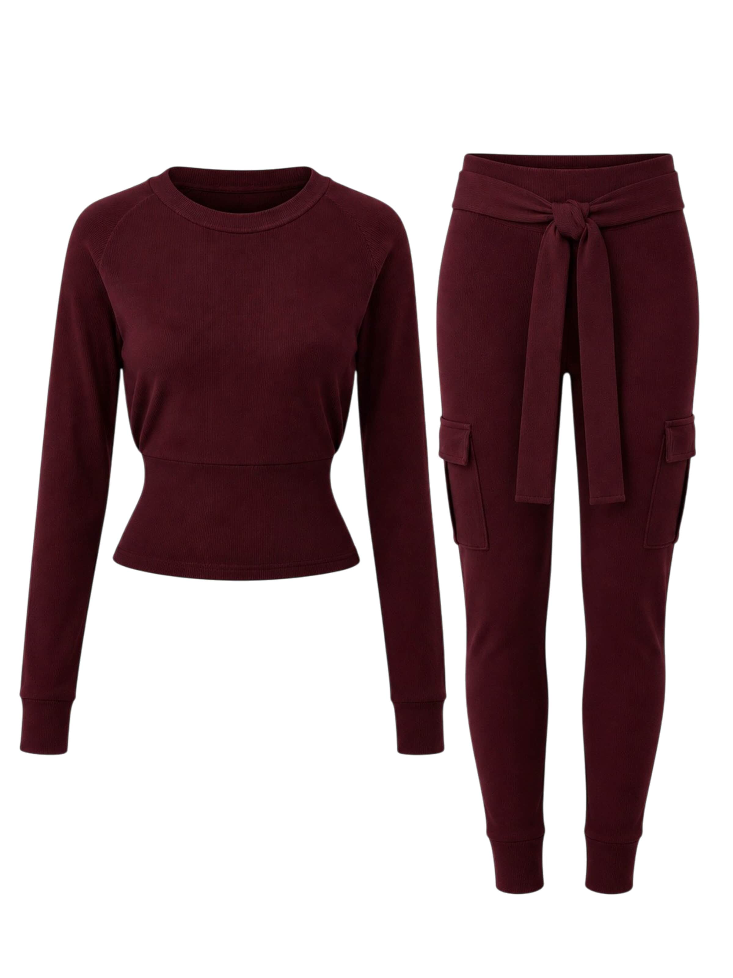 Mowi Fit Tracksuit 'Cargo Legging Set' in Red: front