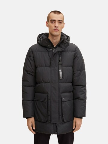 TOM TAILOR Winter Jacket in Black: front