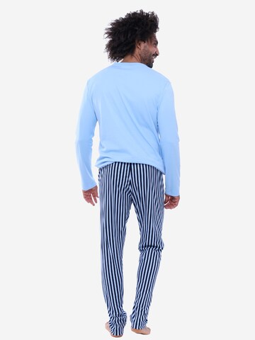 Mey Long Pajamas 'Graphic Stripes' in Blue