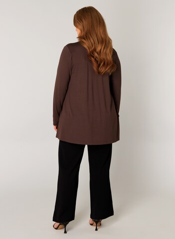 BASE LEVEL CURVY Knit Cardigan in Brown