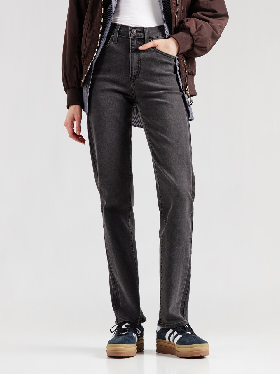 Slimfit Jeans '724™ High Rise Straight Jeans' de la LEVI'S ® pe gri: față