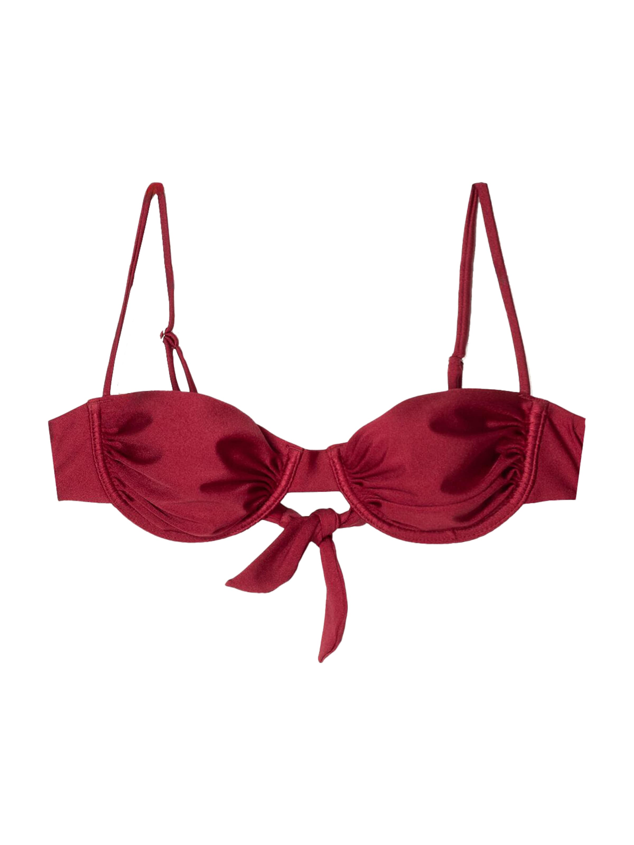 Bershka Balkonetové Bikinový top - Červená: predná strana