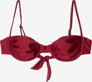 Bershka Balconette Bikinioverdel i rød: forside