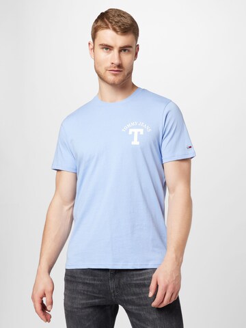Tommy Jeans Тениска 'Letterman' в синьо: отпред
