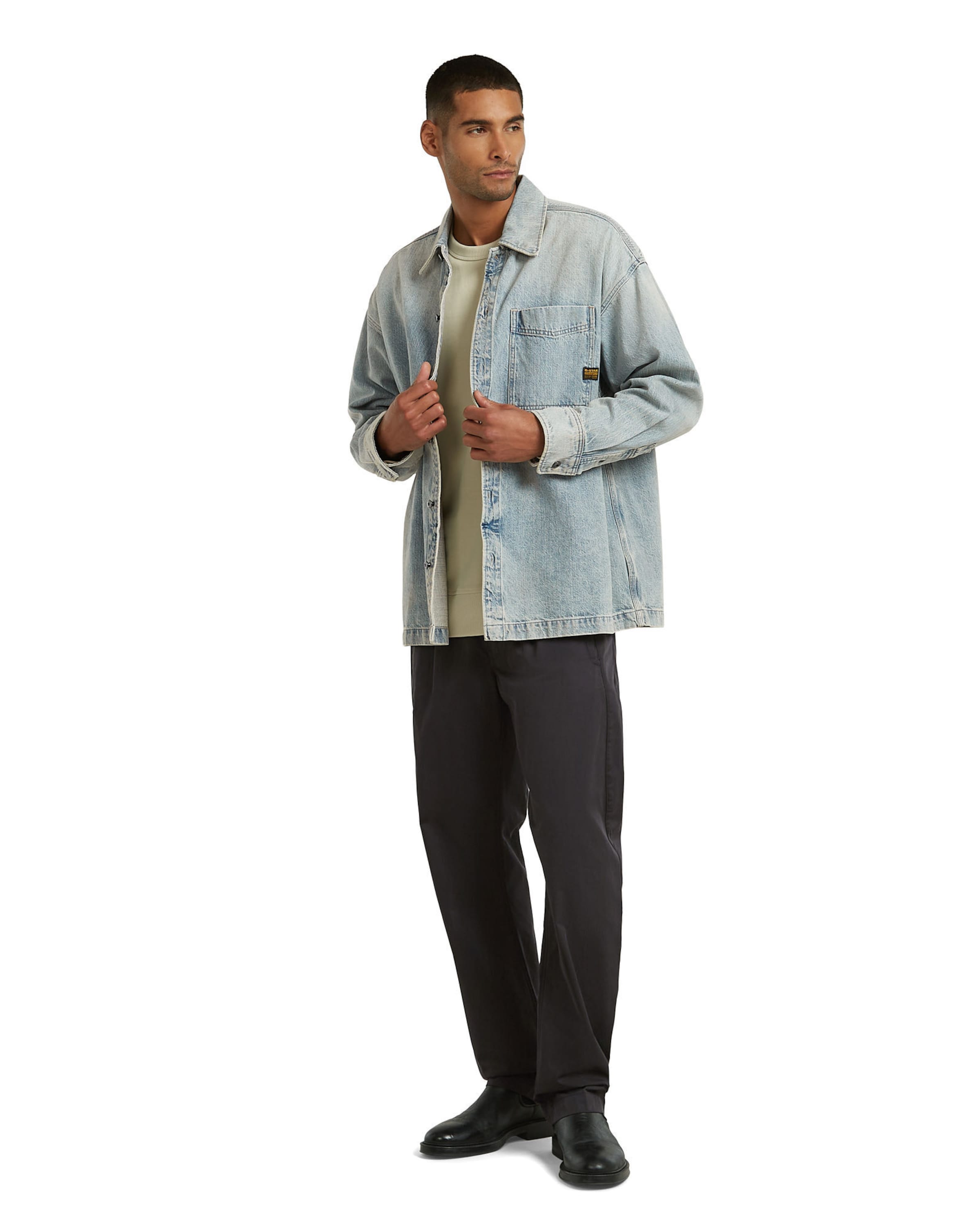G-STAR Comfort Fit Hemd 'Boxy Fit Overshirt' in Blau