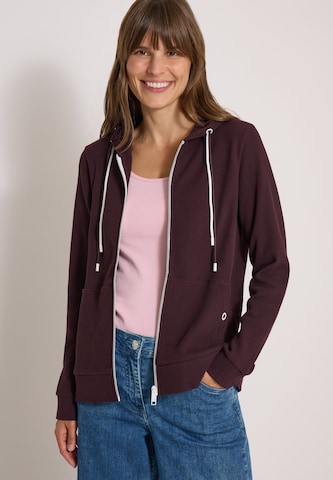 CECIL Langarm Jacke mit Kapuze und Struktur in Rot: Vorderseite