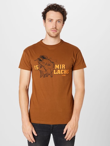 T-Shirt Derbe en marron : devant