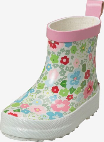 Bottes en caoutchouc 'Blumen' PLAYSHOES en blanc : devant