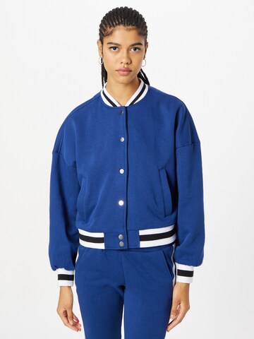 Urban Classics Zip-Up Hoodie in Blue: front