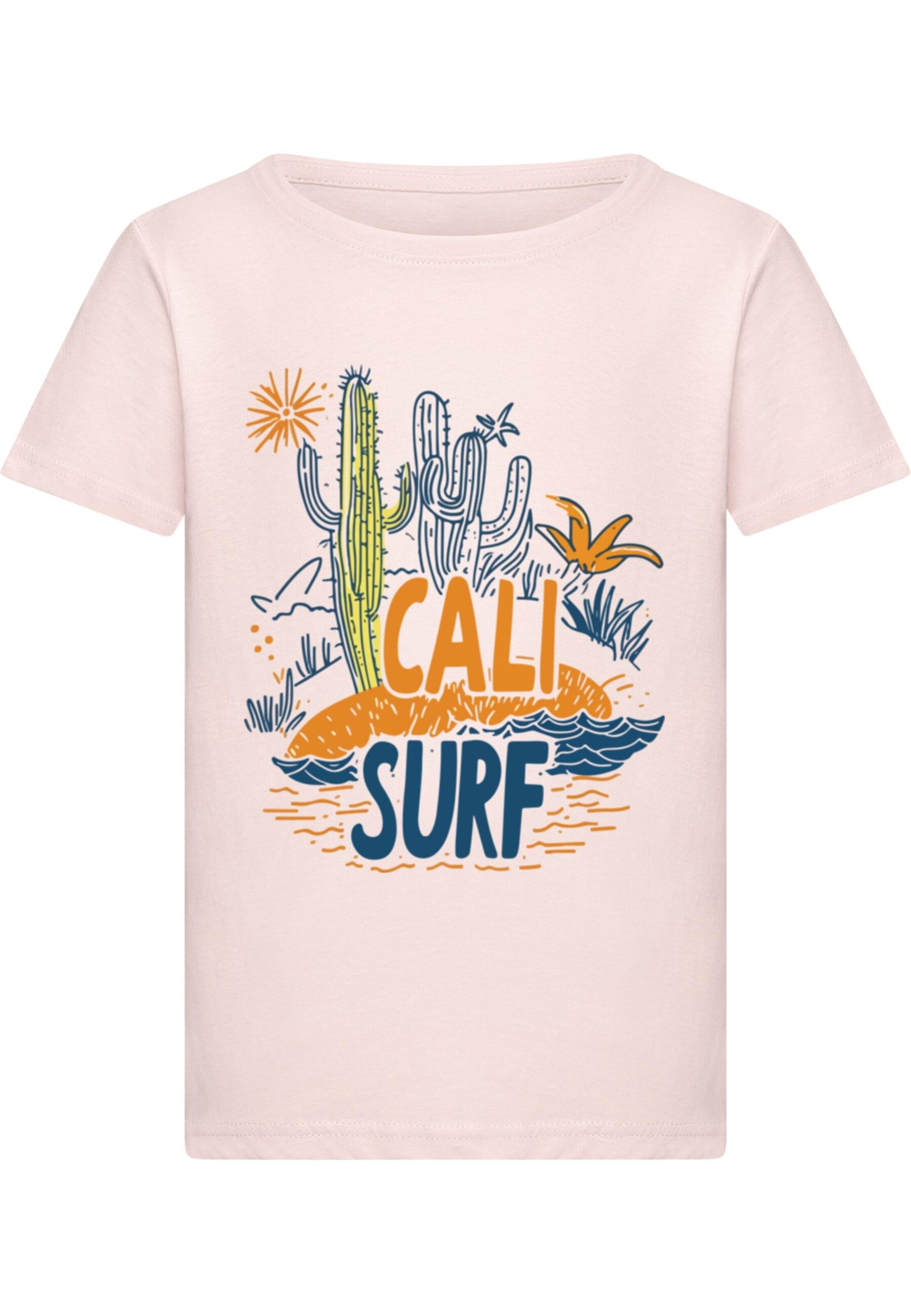 Merchcode Shirt 'Cali Surf' in Roze: voorkant