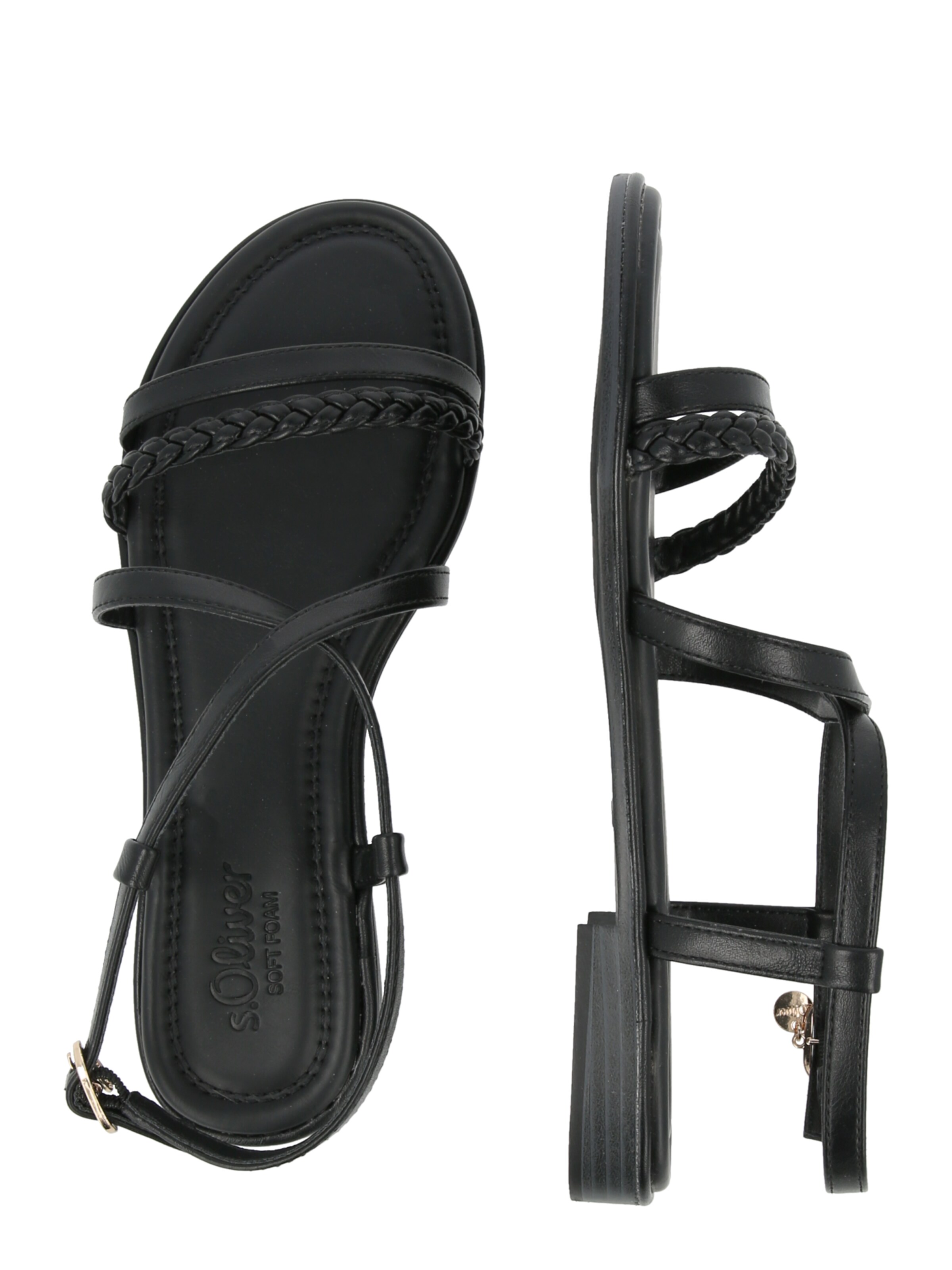 s.Oliver Strap sandal in Black
